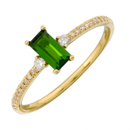 Anillo Tsavorita con diamantes