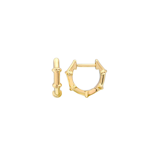 Single Bamboo Huggie Earring