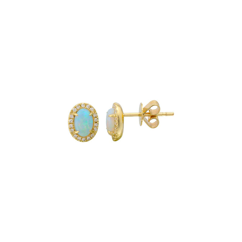 Single Oval Opal Earring