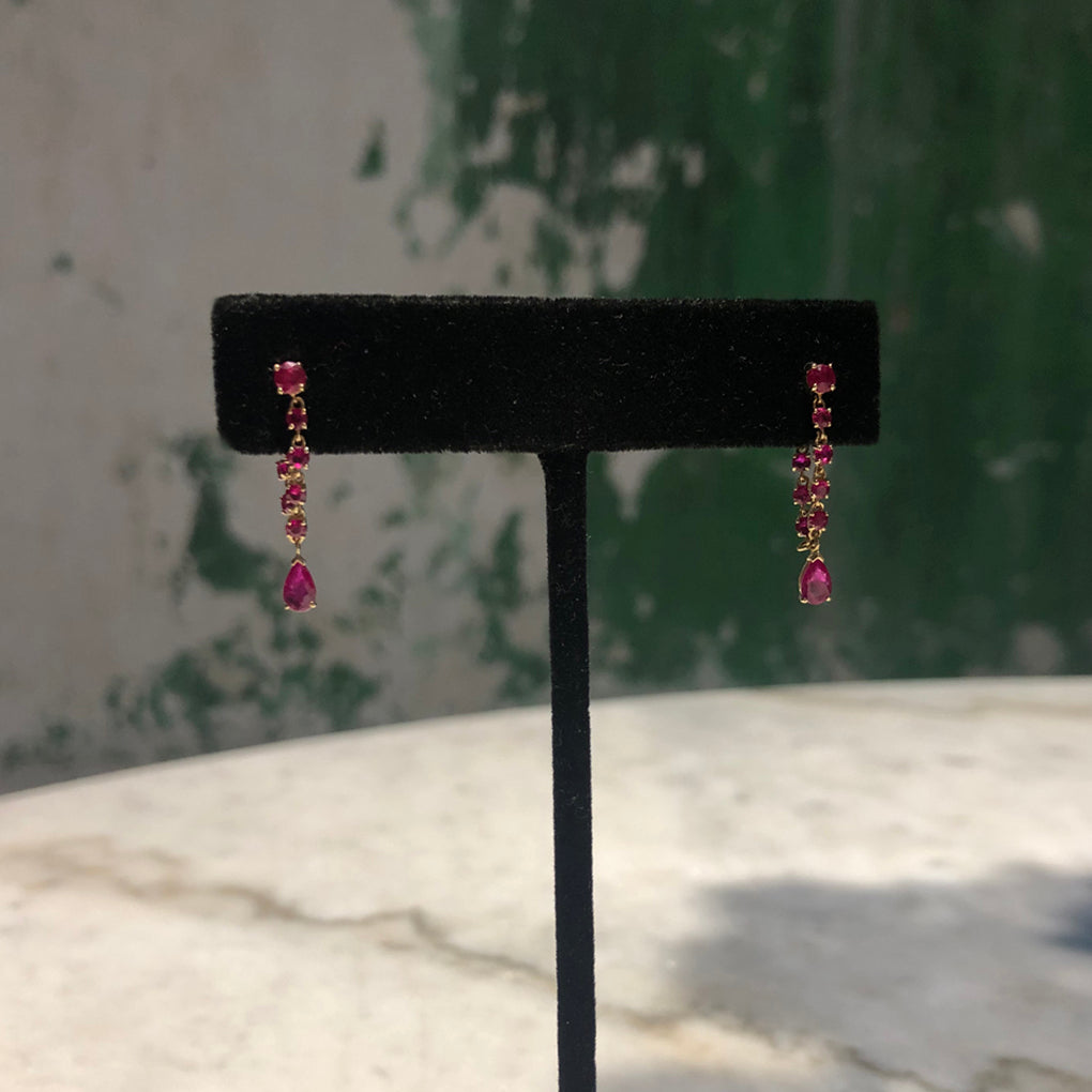 Single Ruby Drops Earring