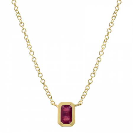 Little Square Ruby Necklace